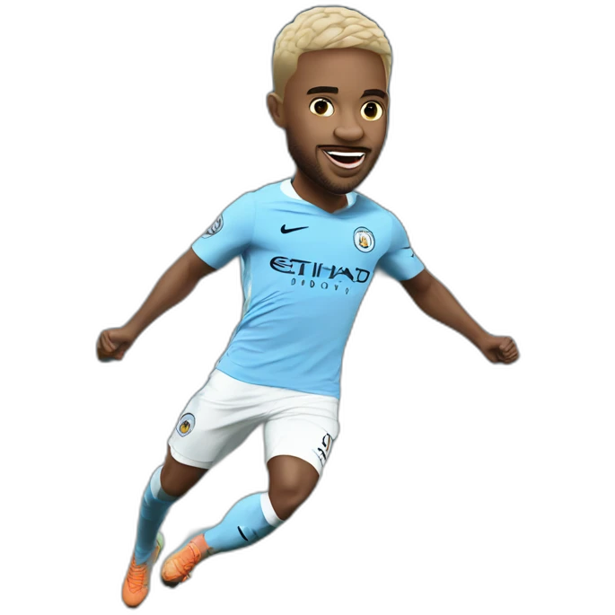 manchester city player jumping big head emoji