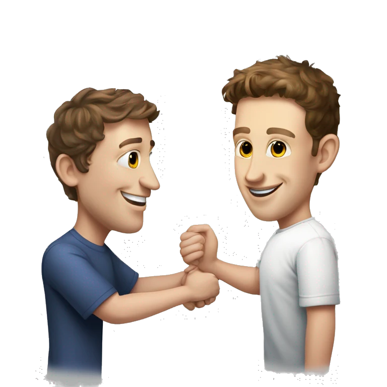Mark Zuckerberg and Eduardo Saverin shaking hands emoji