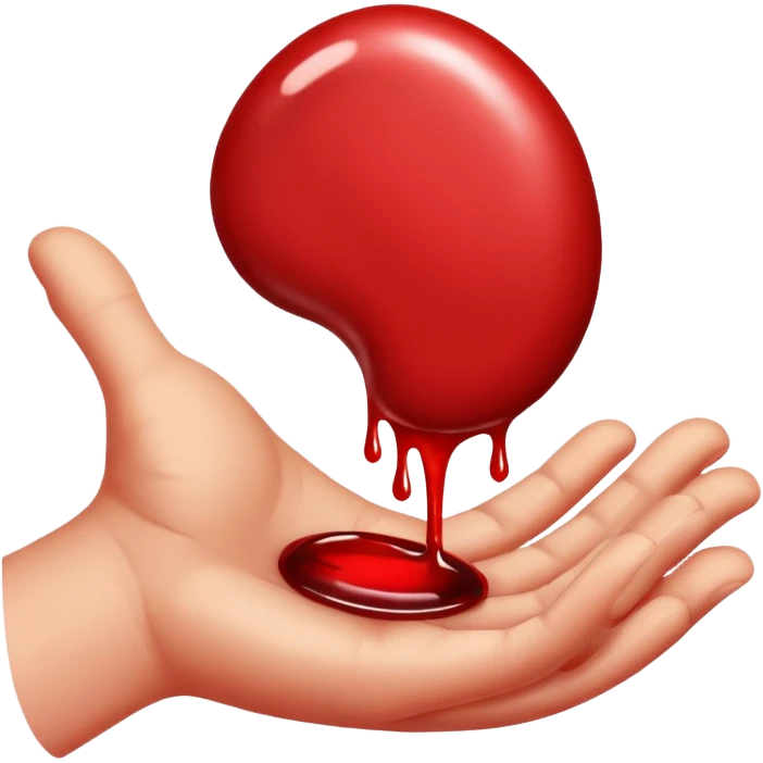 Blood blister on hand emoji