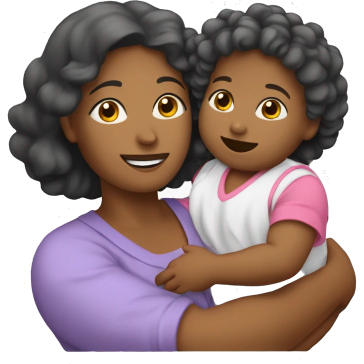 Mãe com bebê no colo emoji