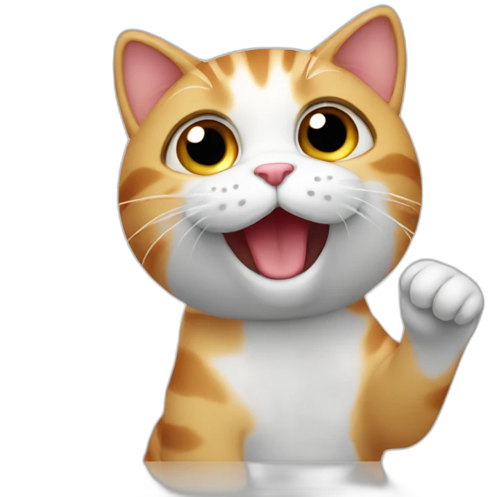 cute cat waving emoji