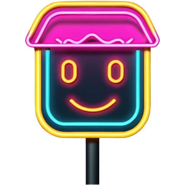 neon outline signboard emoji