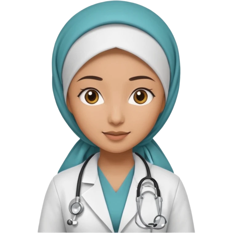 hijab woman doctor, half body emoji
