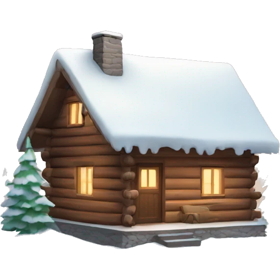 cozy cabin in the snow emoji