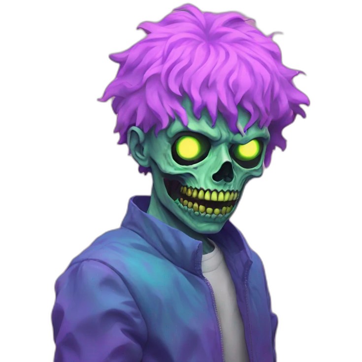 Vaporwave person, half zombie  emoji