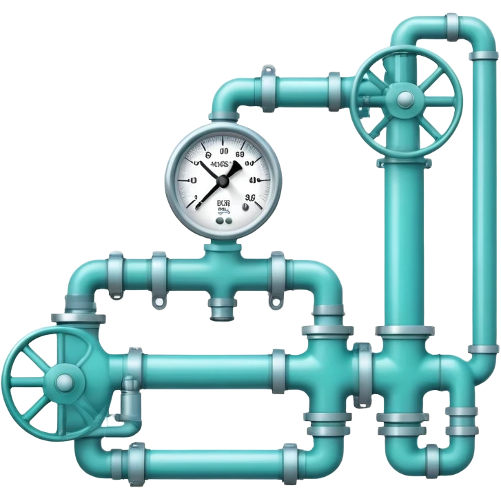 Gas pipeline in cool tones with sky blue, teal green, white, and light gray emoji