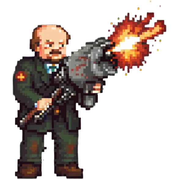 Lenin firing a minigun emoji
