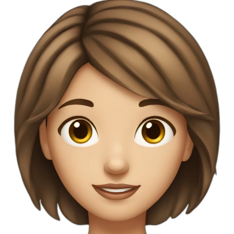 Attractive girl with short brown hair and hazel eyes emoji