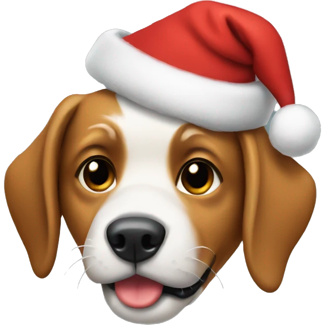 Dog with Christmas hat on  emoji