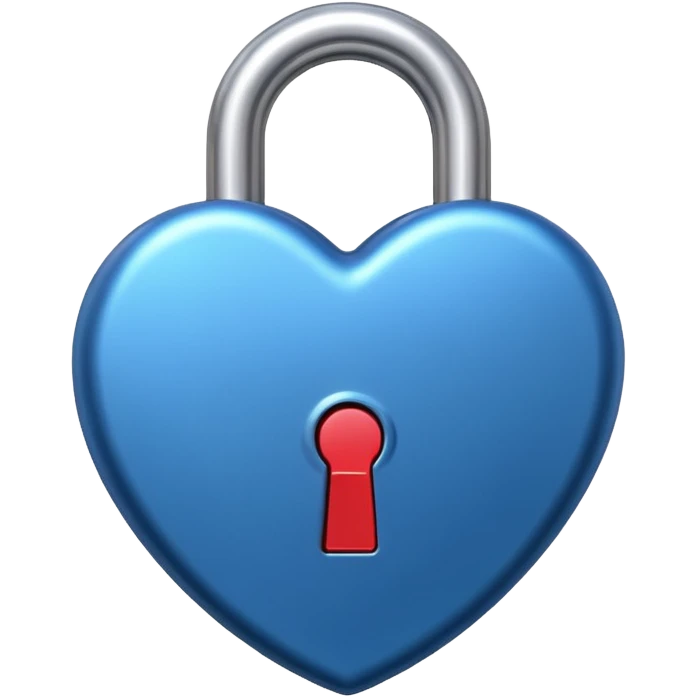 A heart shaped lock, blue color emoji