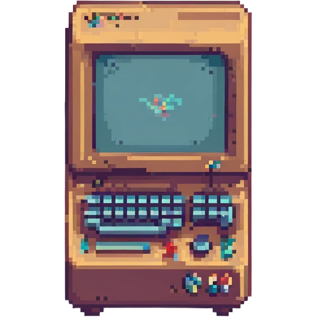 a CNC machine, pixel art style, retro computer colors emoji