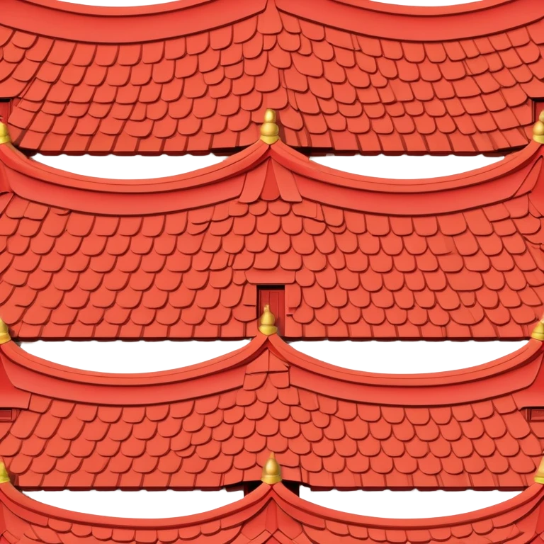 Super minimal Chinese temple roof shape, bare essentials only, iconic symbol emoji