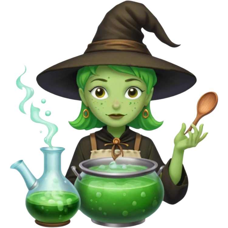 green witch cooking potion emoji