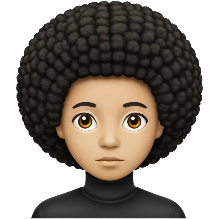  Afro not smiling and black skin color emoji emoji