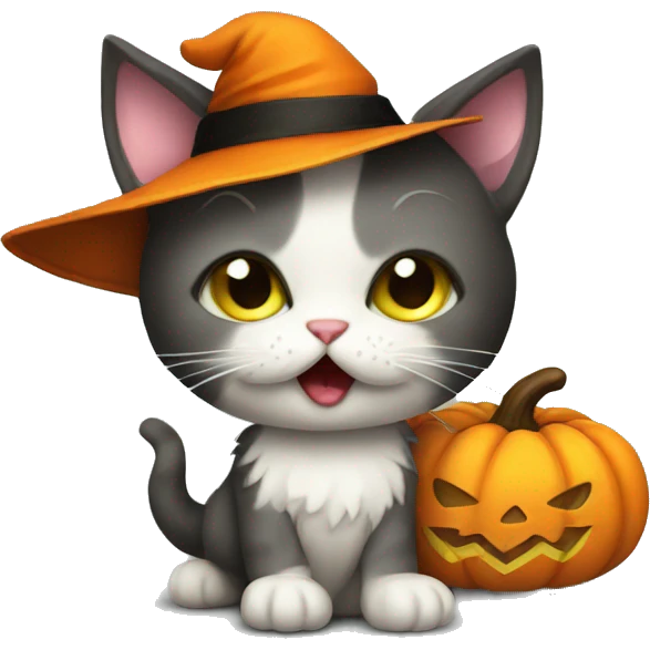 Halloween kitty emoji