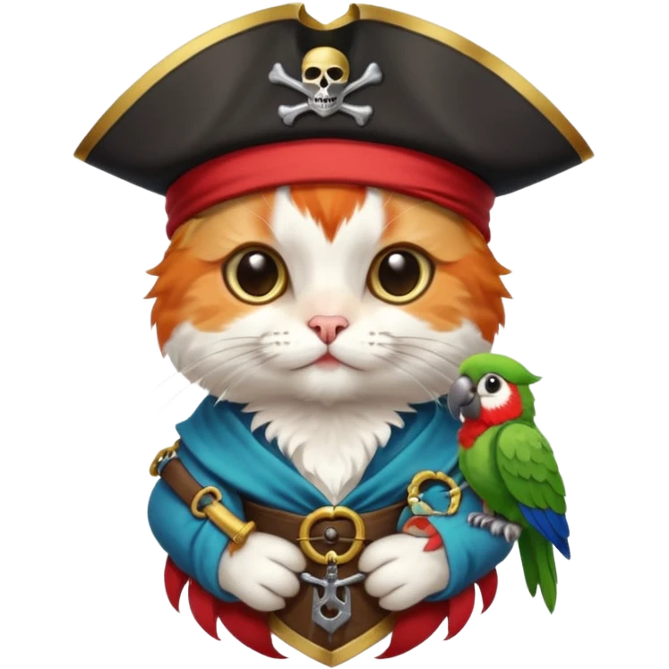 بچه گربهpirate and parrot emoji