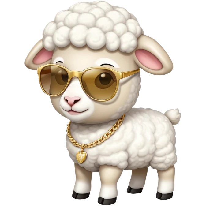  lamb wearing sunglasses and gold necklace 
 +  lamb wearing sunglasses and gold Rolex
 emoji