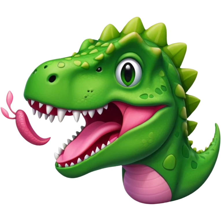 Dinosaur sticking its tounge out emoji
