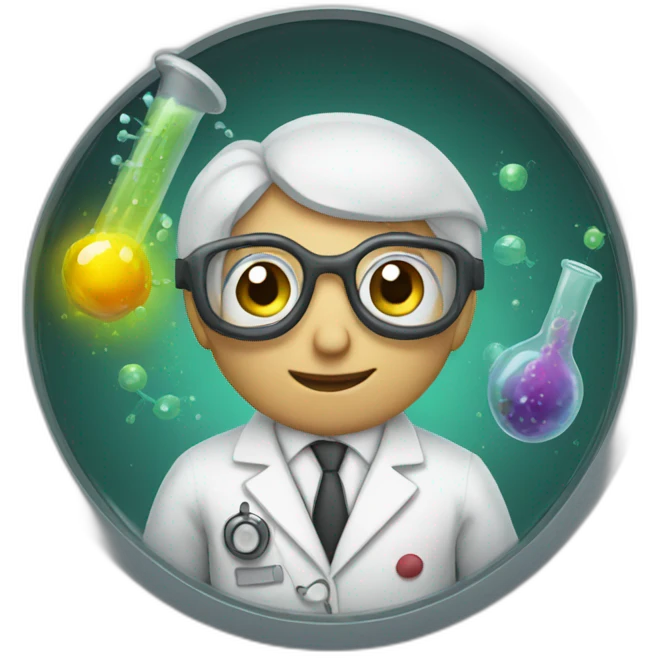 cientifico experimentando emoji