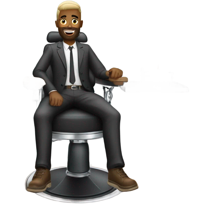MC Teteu in barber chair emoji