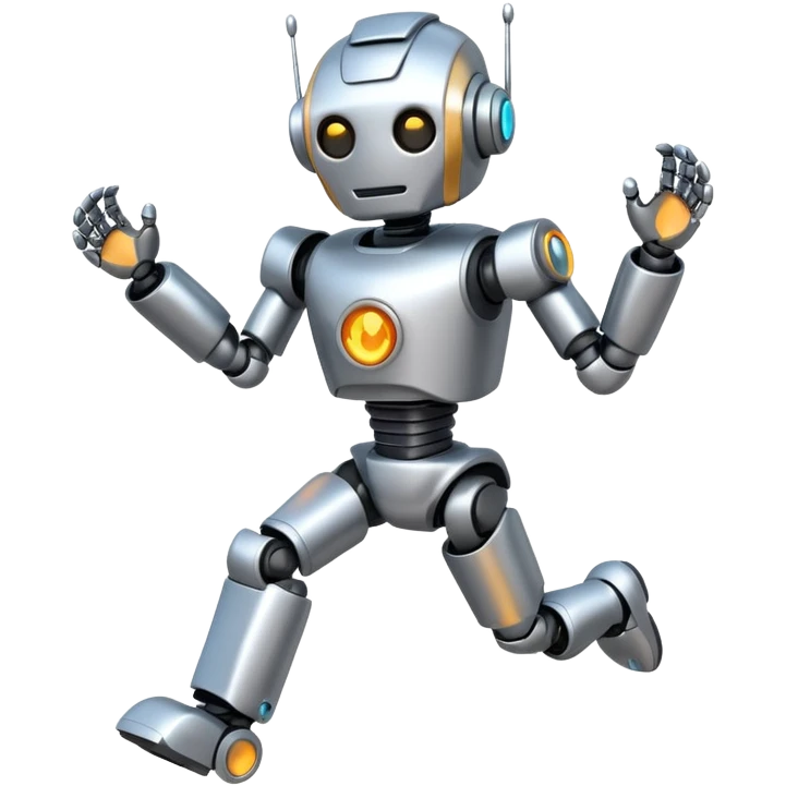 silver robot running emoji