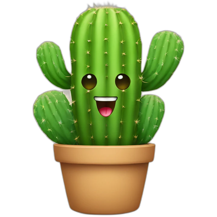 Cactus avec un visage emoji