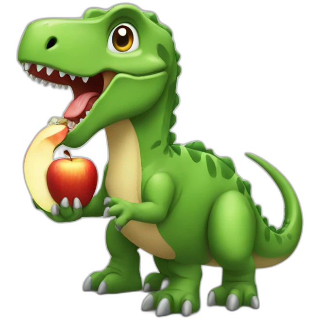dino eating apple emoji