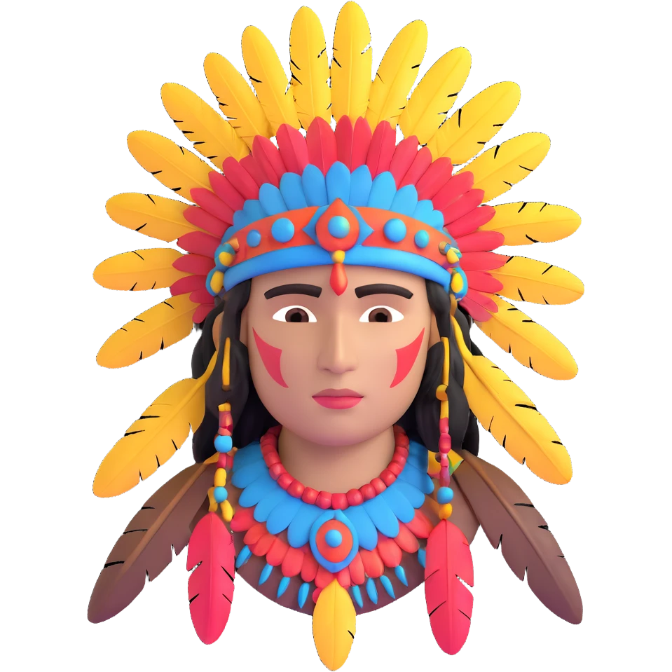 Toltec warrior with feathered headdress emoji