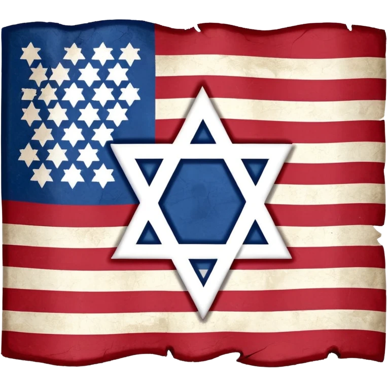 United States flag with a swastika symbol and star of david symbol on the flag emoji
