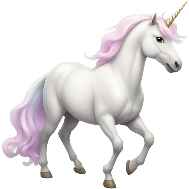 Fullbody White unicorn with pastel color mane  emoji