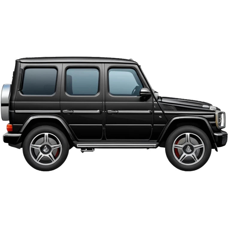 Mercedes G-Class SUV side view black color, in the style of Apple emoji sport utility vehicle, rounded, cartoonish, glossy, simple details emoji