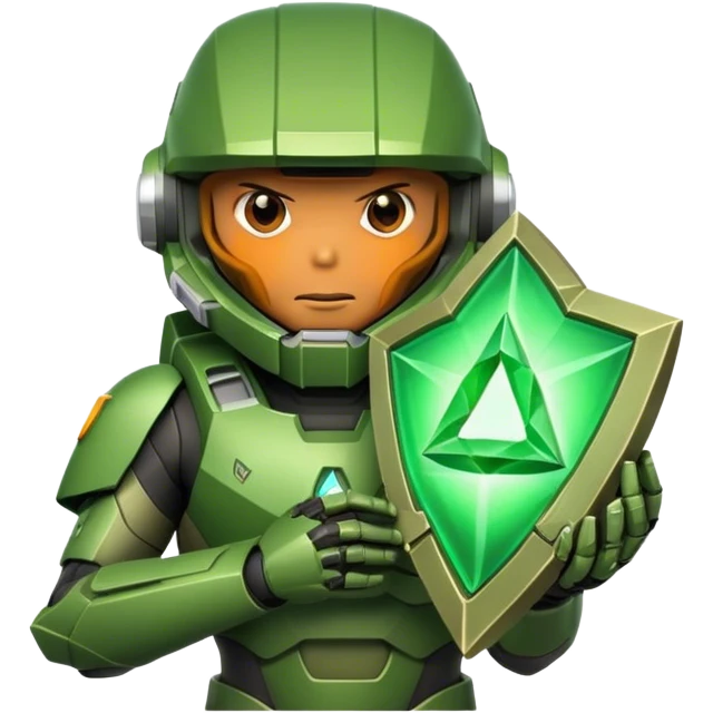 master chief holding a green mystic hollow triangle emoji