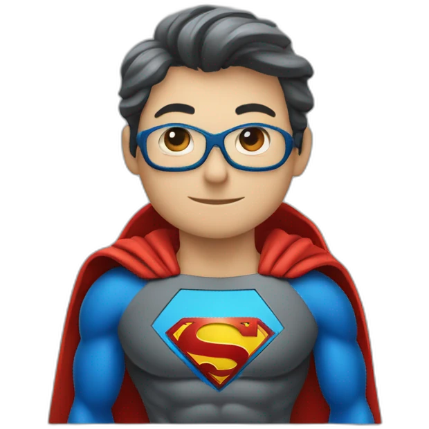 A superman like person wear a carbon emission reduction logo clothes emoji