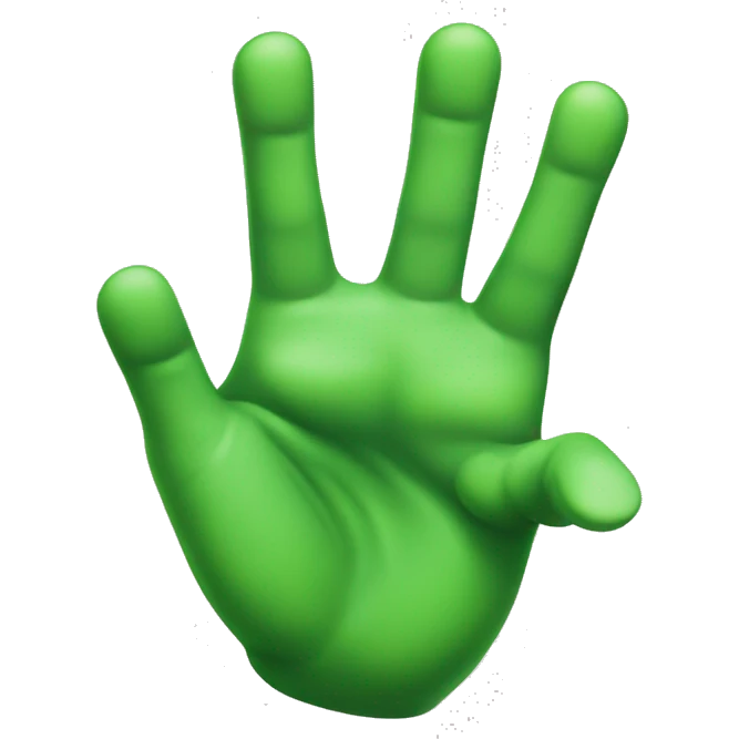 Green hand with 10 fingers emoji
