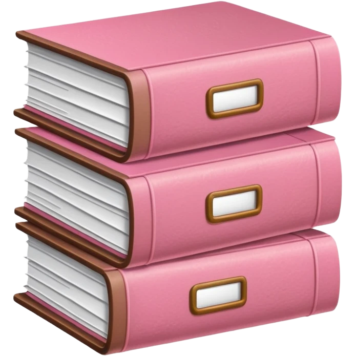pink and brown file pile of 3 emoji