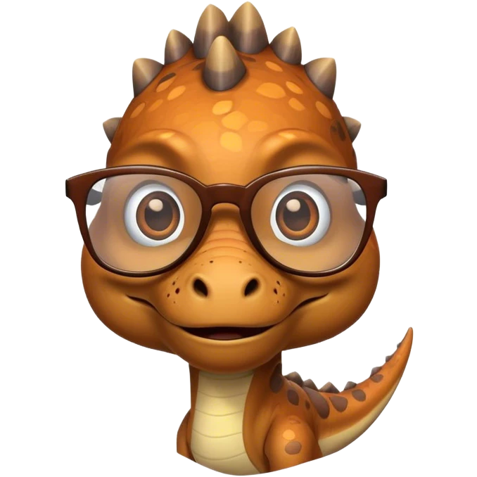 Dinosaurio con lentes emoji