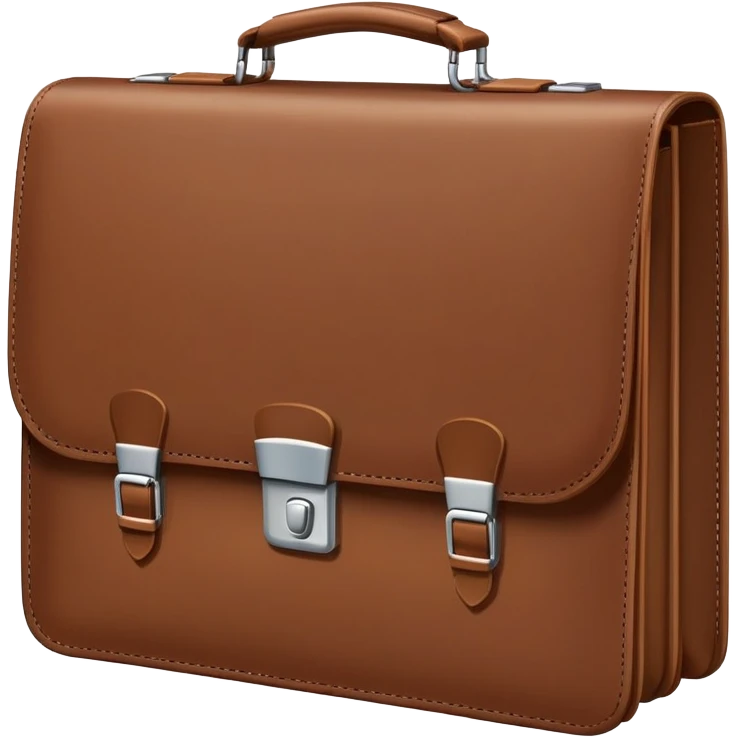  business briefcase slightly open with paper documents visible inside. emoji