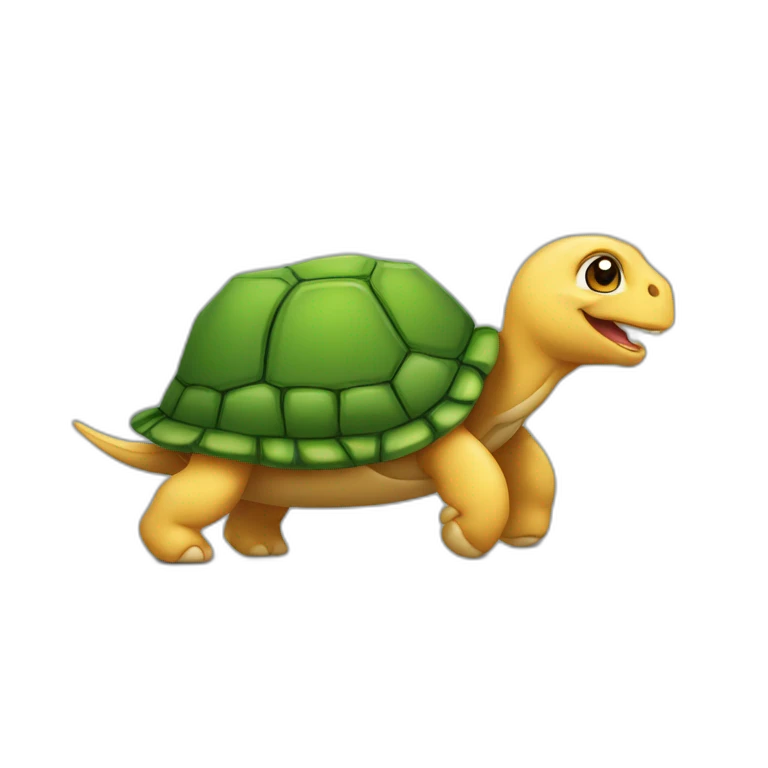 Cheval sur une tortue sur une souris emoji