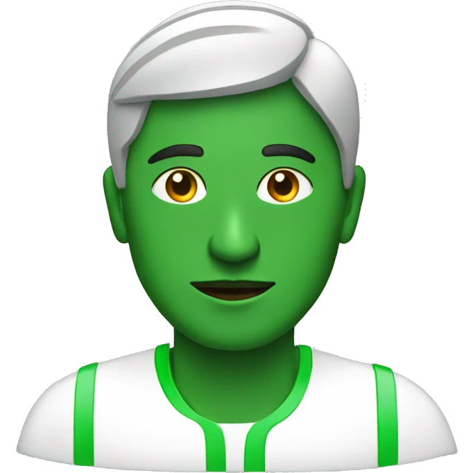 indian man using computer with green lines coming from him emoji