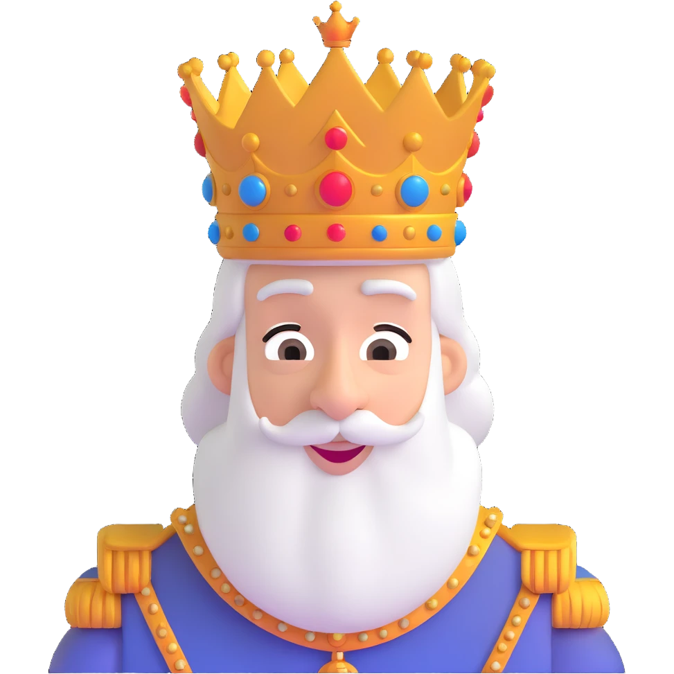 Henry the 8th with goofy face and crown emoji