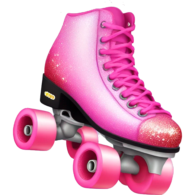 Pink ombre roller skate with glitter  emoji