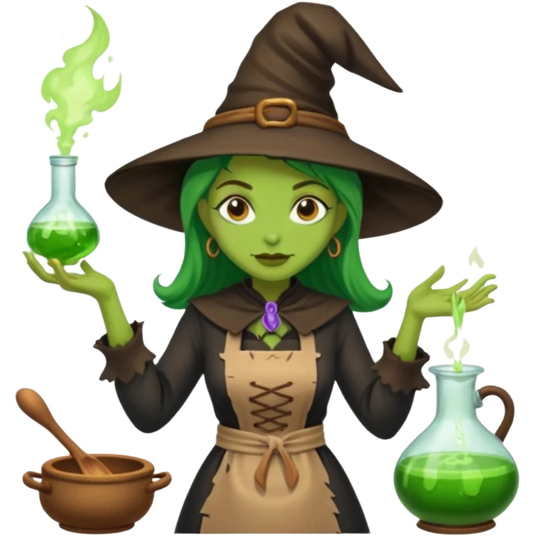green witch cooking potion emoji