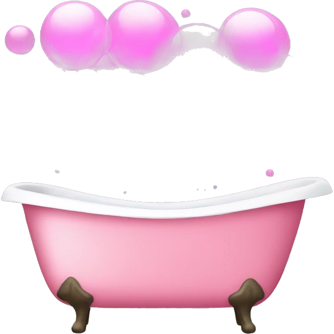Bathtub with pink bubbles emoji
