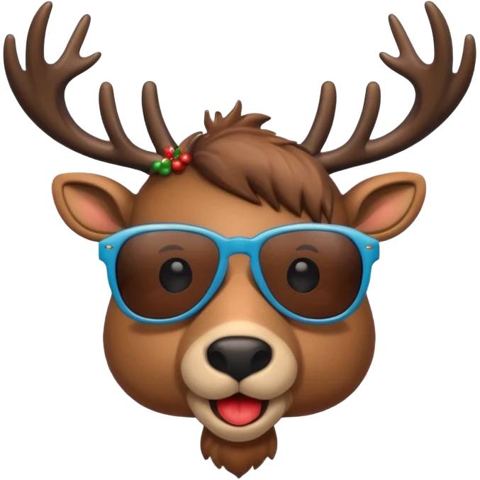 Cool christmas reindeer with sunglasses emoji