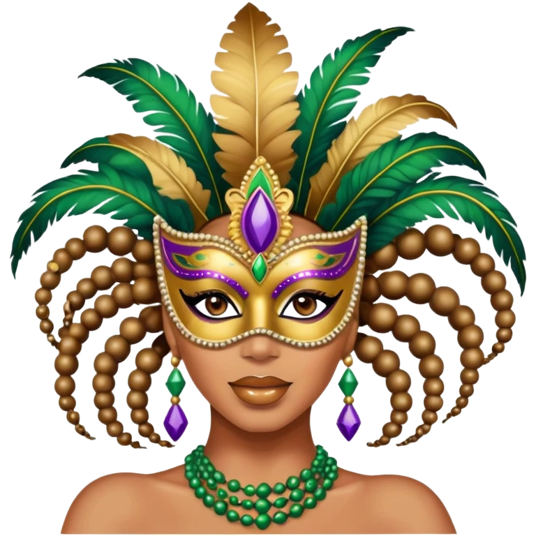 Afro Beyonce Mardi Gras emoji