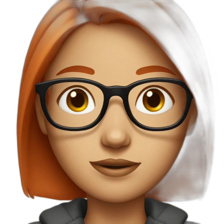 girl with glasses and red tip hair emoji