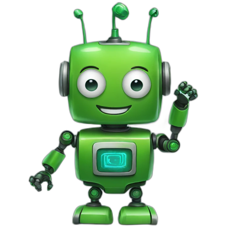 happy green robot emoji