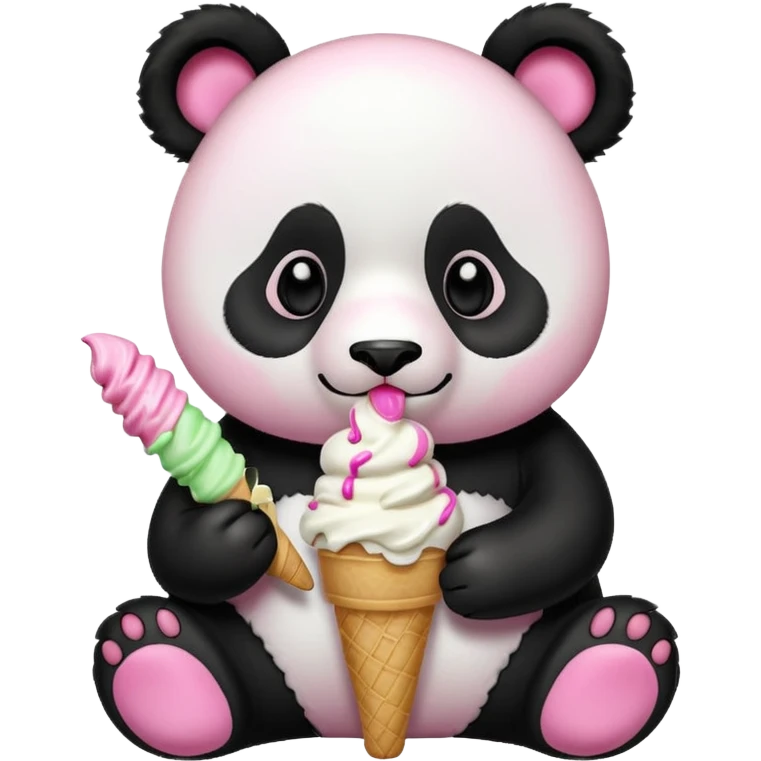 Panda eating ice cream emoji