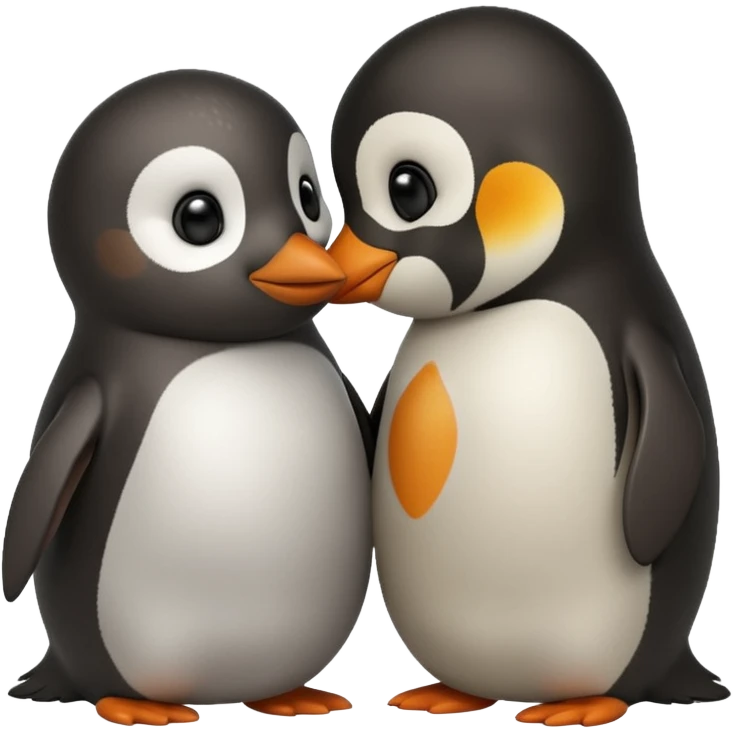 Penguin kissing seal emoji
