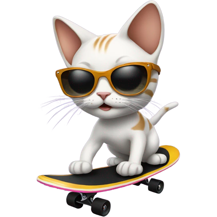 Cat with sunglasses riding an skateboard  emoji